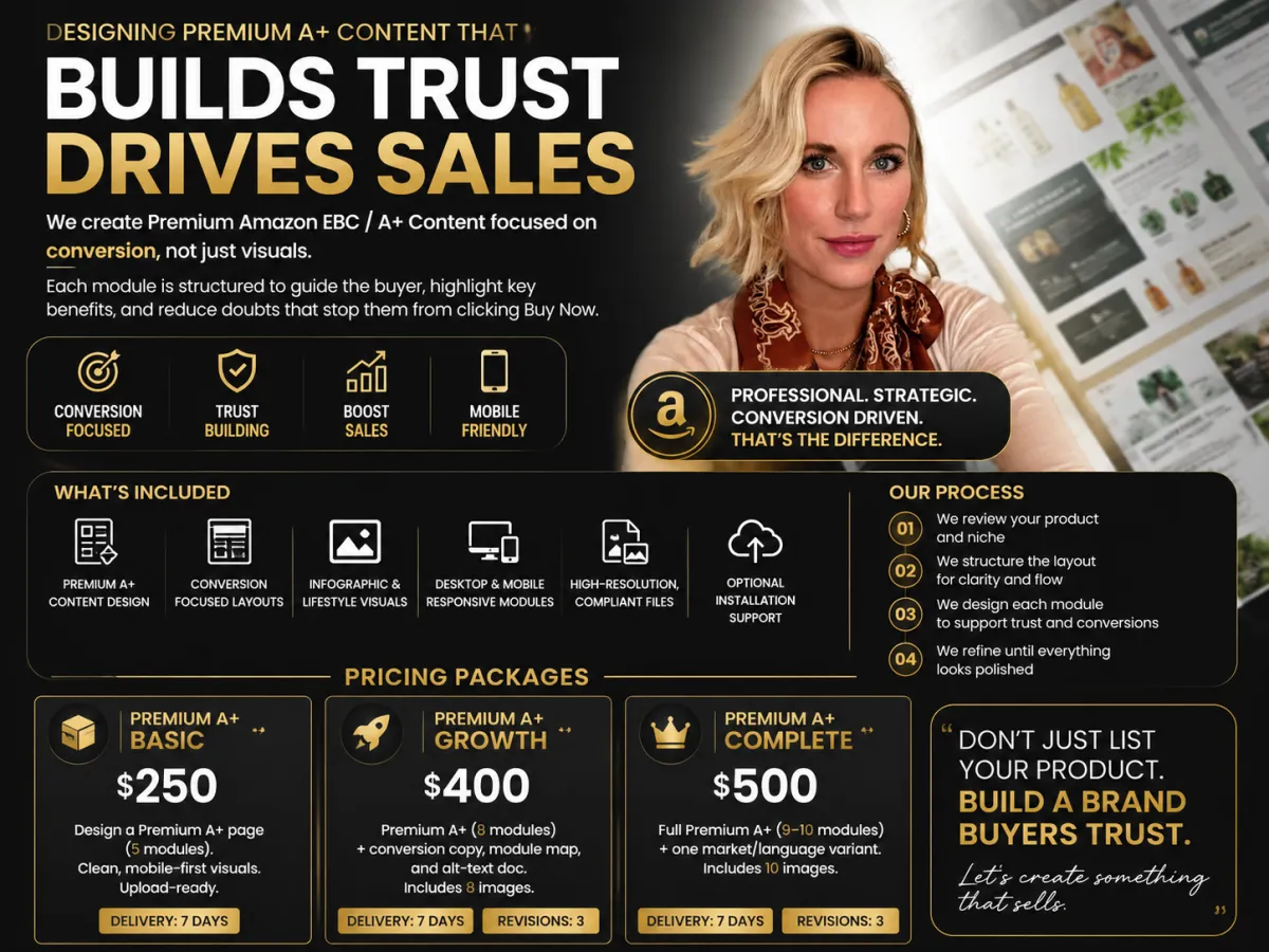 We'll create amazon premium EBC / A+ content to boost your sales