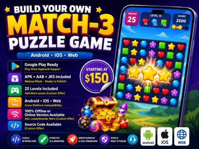Build a Custom 3 Match Puzzle Game for Android, iOS & Web