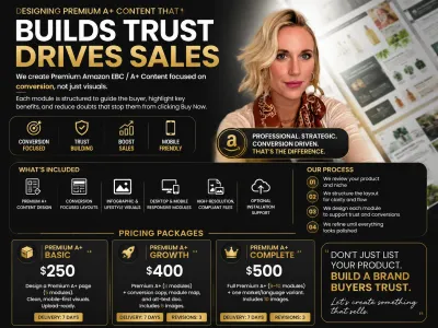 We'll create amazon premium EBC / A+ content to boost your sales